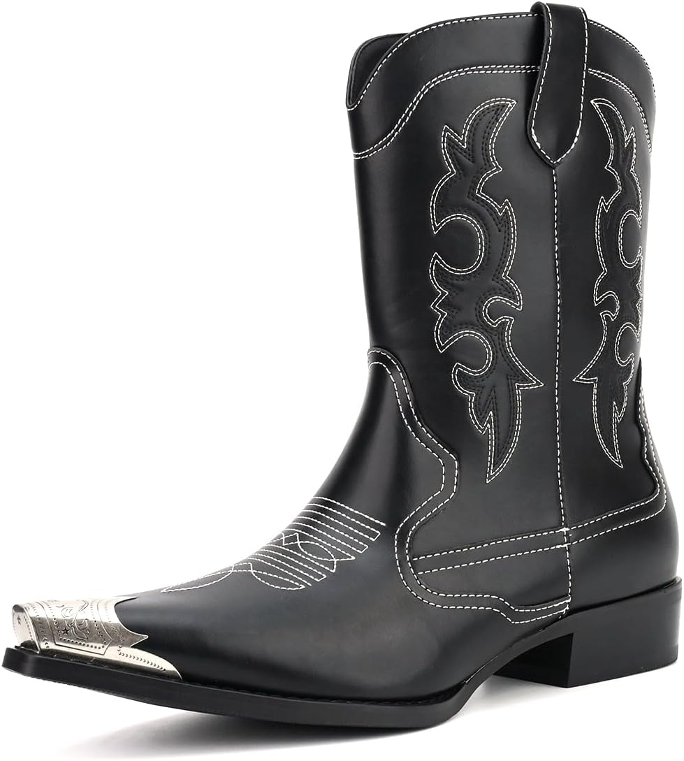 Cowboy Boots Men Western - Durable Slip Resistant