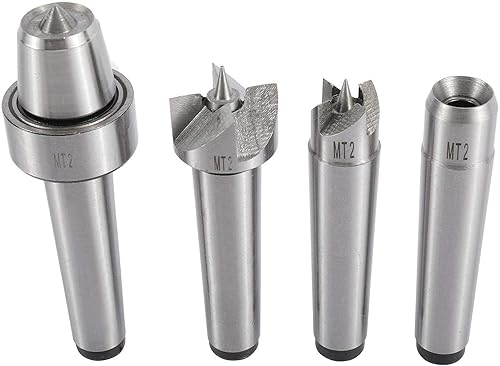 KUNTEC 4pcs MT2 Live Center Torno de madera Drive Spur Cup Set #2 Morse Taper