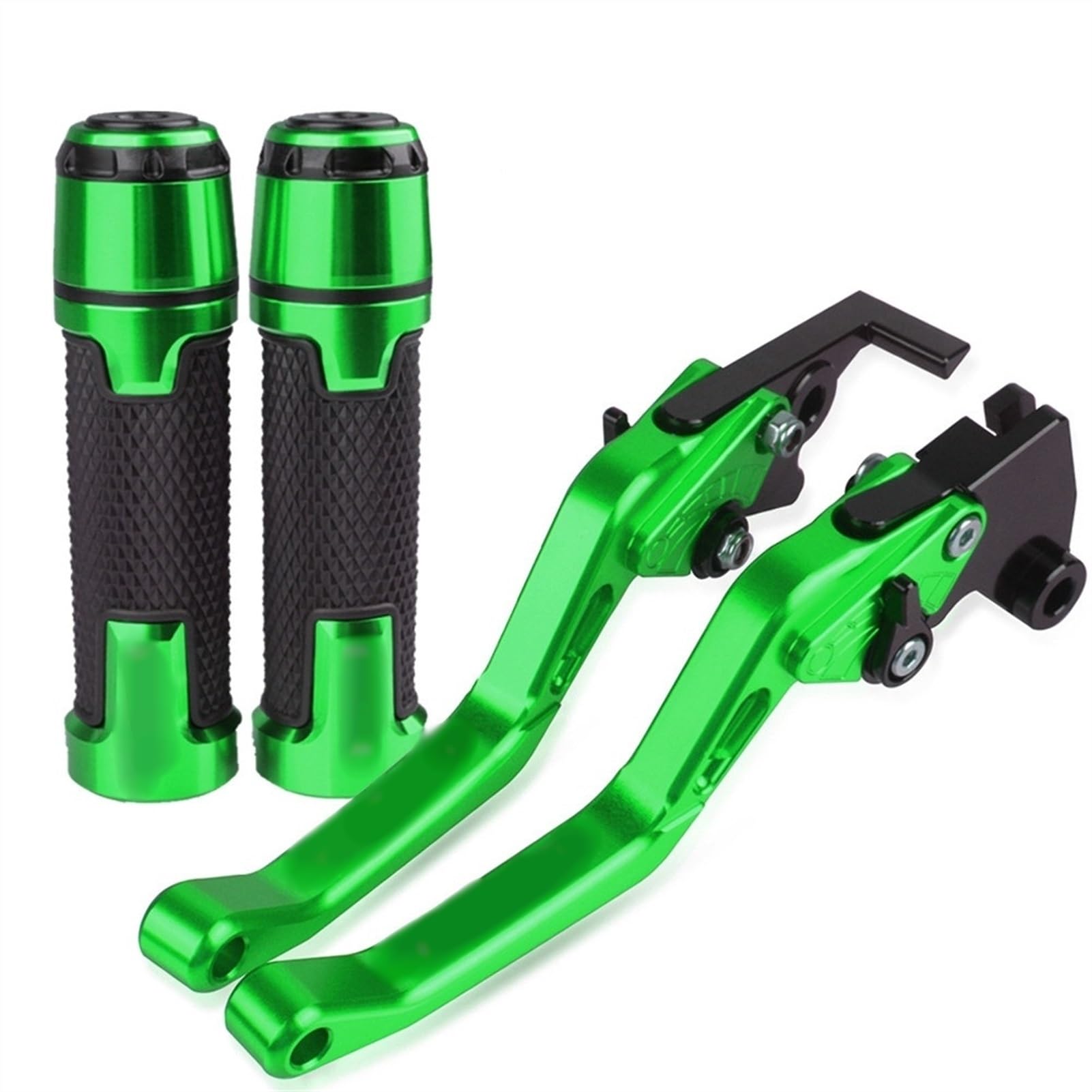 Leviers embrayage frein CB250R réglables anti-vibrations avec poignées de guidon moto CNC vertes