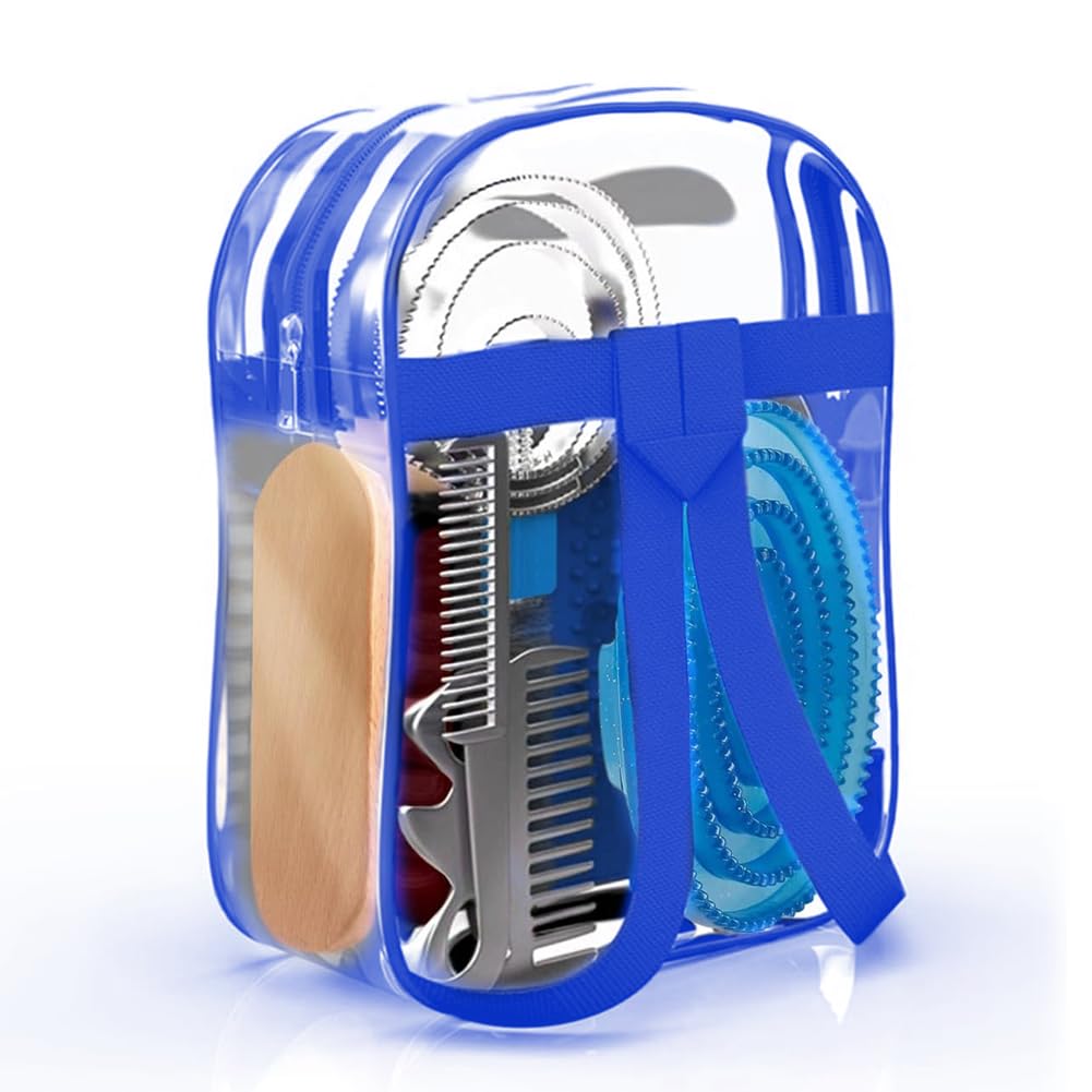 La La Pet® Pferdepflegeset mit Tasche, Pferdebürsten-Sets für die Fellpflege, 11-teiliges Pferde-Reinigungswerkzeug-Set, Pferdepflegezubehör für Pferde-Zaumzeug