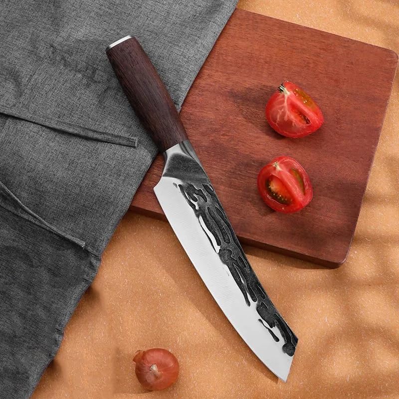 Meat Cleaver,Cleaver Knife 7.5 Inch Forged Kitchen Knives Chef Knife Meat Fish Filleting Fruit Cutter Cleaver Barbecue Cooking Tool, LAMAJIGA5844