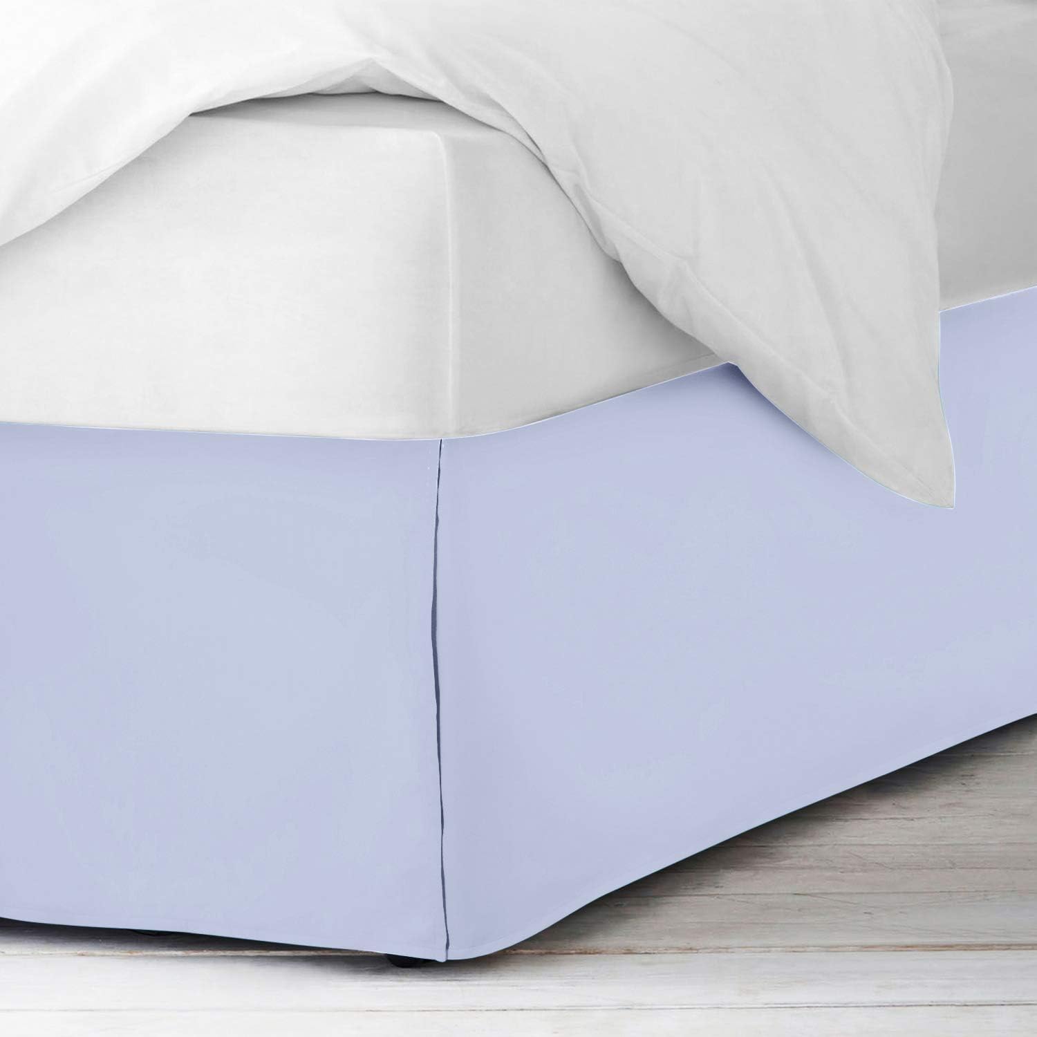 Luxury 600 Thread Count Egyptian Cotton Bed Skirt Queen Size – Split Corner Design, Dust Ruffle – 60x80 Inches, 10 Inch Drop – Navy Blue Solid