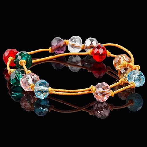 Miniatura 5 de Cuentas espaciadoras de vidrio de cristal de 0.157 in facetadas para hallazgos de fabricación de joyas con caja de contenedor de plástico (1000