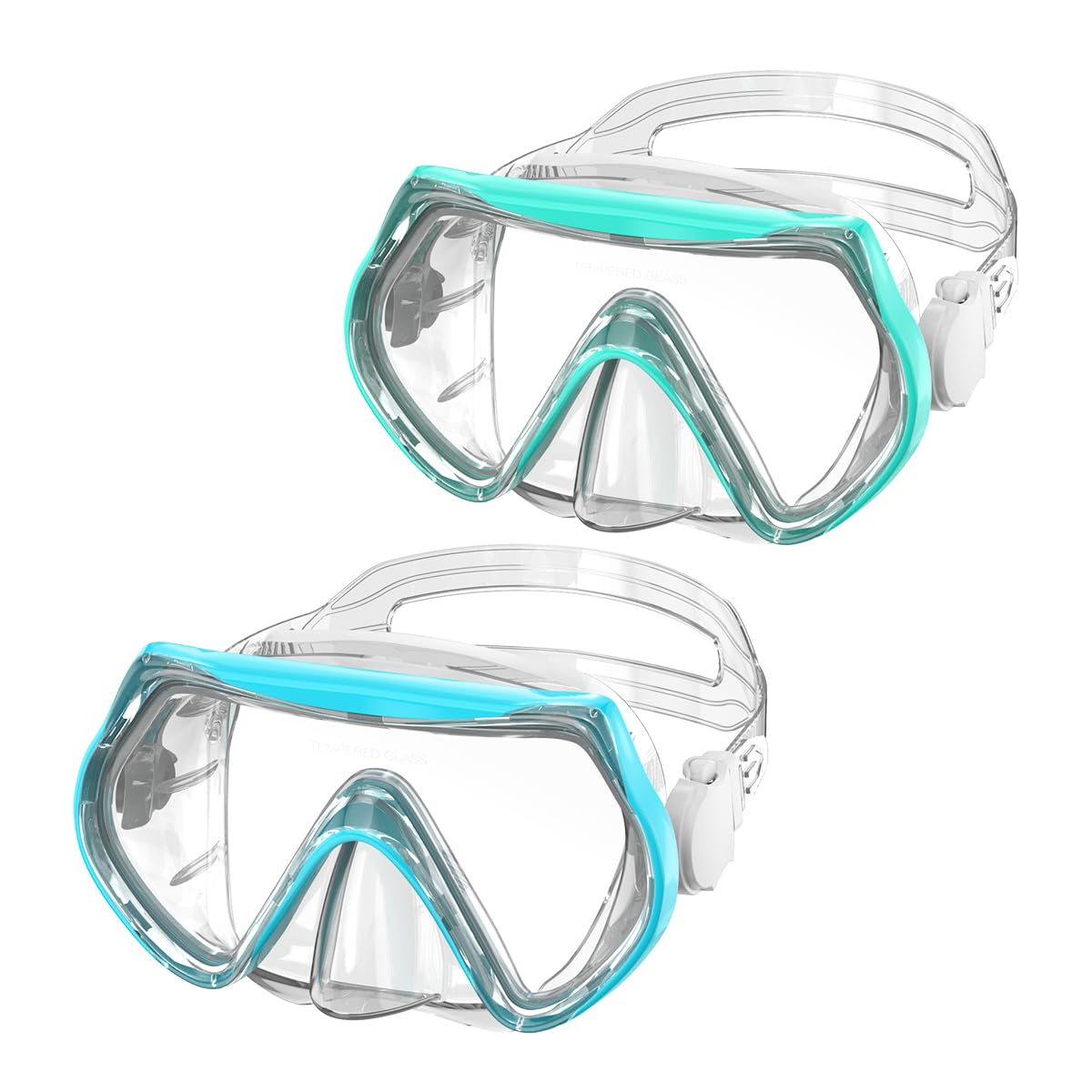 Kids Swim Swimming Goggles, Snorkel Diving Mask for Youth w/Nose Cover?Green Blue?
