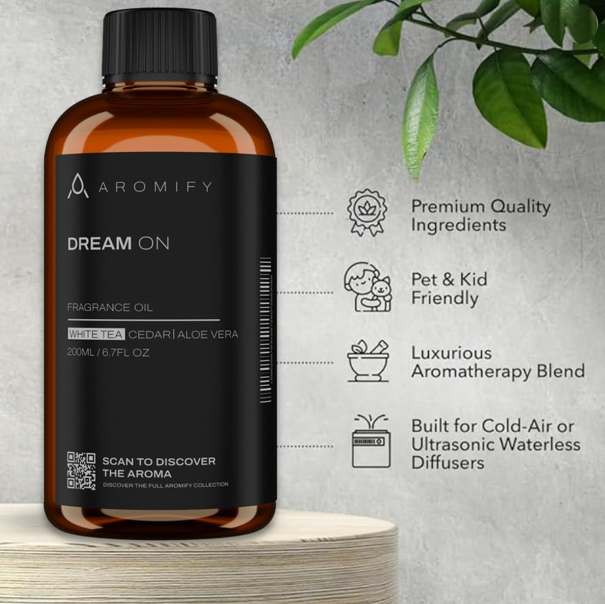 Dream On Diffuser Oil, 6.7 FL Oz, 200 mL, Luxury Hotel Scent Diffuser Oil for Home, Office & Spa, Fragrance Essential Oils for Aromatherapy, Aloe Vera & Cedarwood. - Image 2
