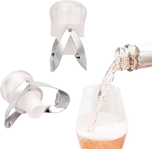 2 tapones de champán, 2.75 x 1.37 pulgadas, paquete de 2 tapones para botellas de vino con un tapón de sellado más largo, sin derrames, accesorios