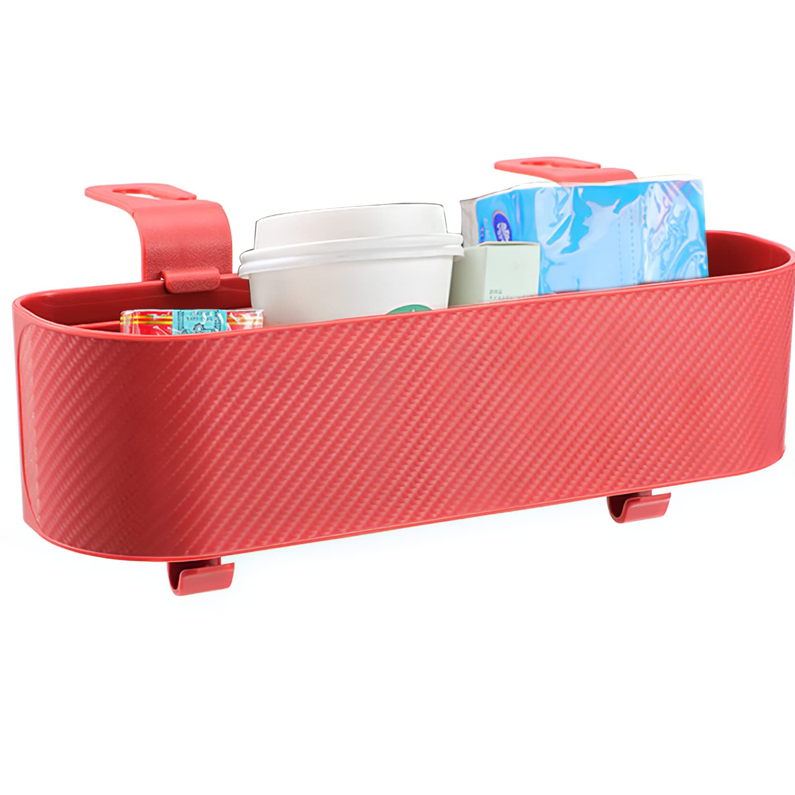 Photo 1 of OUSHASAA Car Headrest Backseat Organizer with 3.7" Cup Holder, 3 in 1 Seat Back Organizer with Headrest Hooks for Kids and Adults, Universal Hanging, Multifunctional Storage for Car Travel Accessories 1-PACK