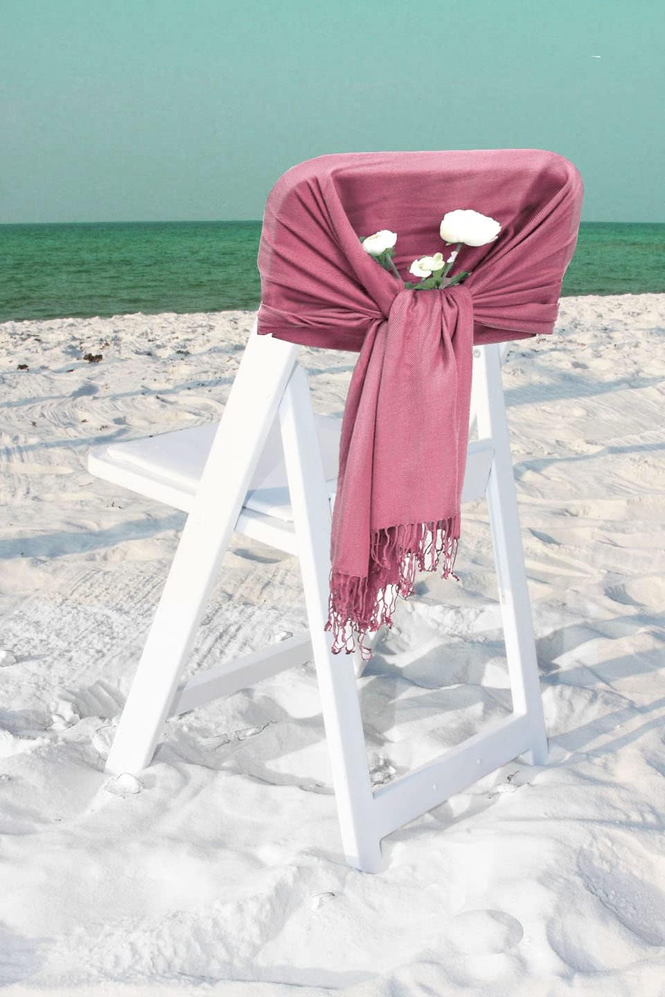 Sakkas Large Soft Silky Pashmina Shawl Wrap Scarf in Solid Colors - Image 4