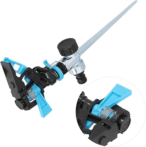 Miniatura 4 de Fydun Aspersor automático giratorio de 360 para césped y jardín, herramienta de riego de plástico, amplia gama de usos (boquilla de plástico)