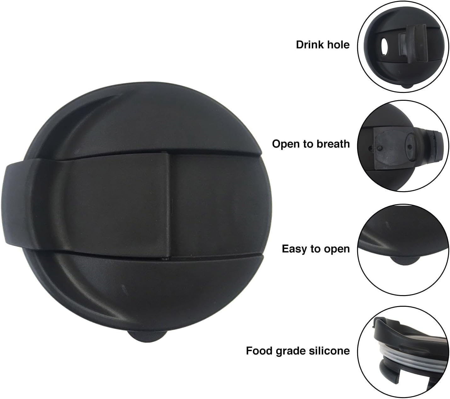 TZSSP Coffee Ceramic Mug Travel Mug Porcelain Latte Tea Cup With Lid 17oz. Rosetta Stone,Black - Image 7