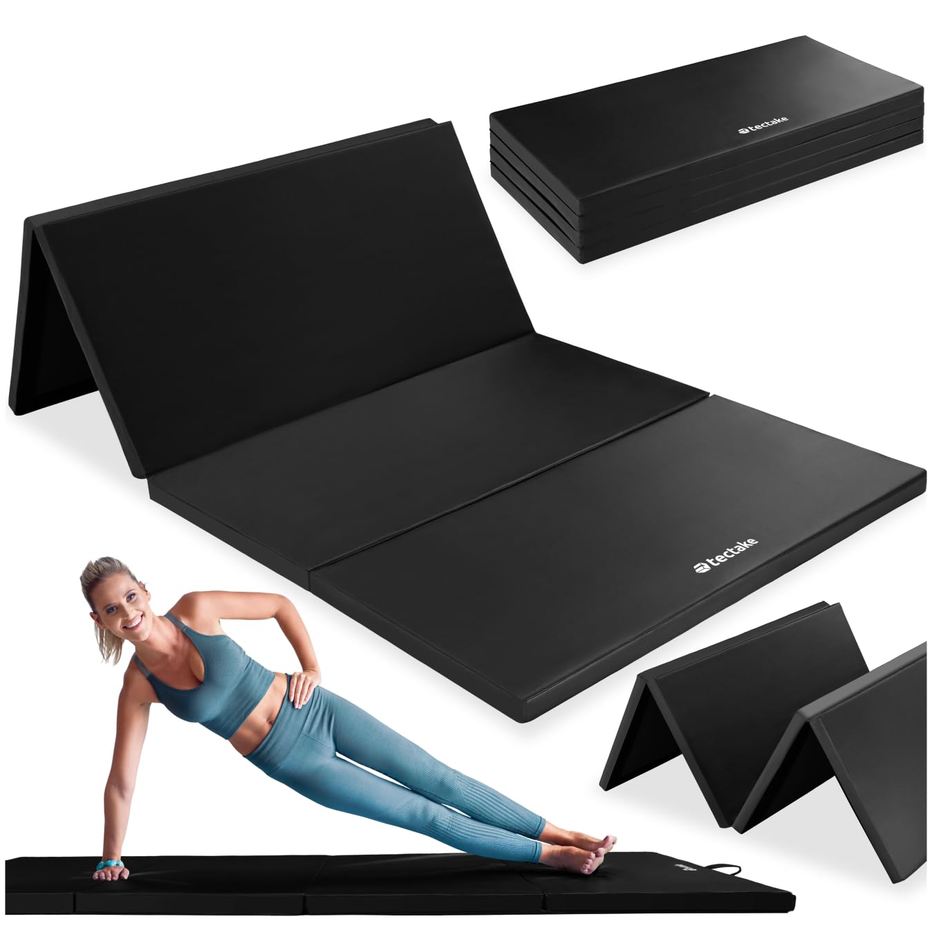 Tectake Colchoneta de gimnasia plegable portátil para fitness y pilates