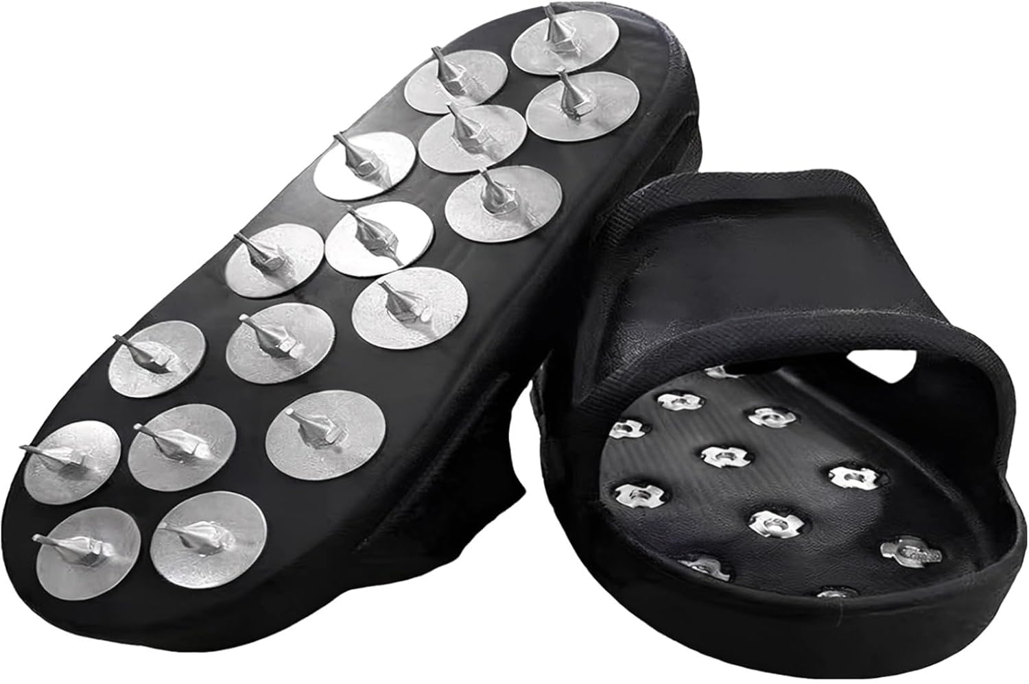 Spiked Shoes for Epoxy Flooring, Self-Leveling Concrete & Aeration, Metal Spikes, Eva Construction, Easy to Wear, Black