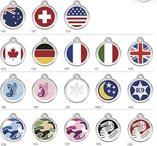 Red Dingo Stainless Steel with Enamel Pet I.D. Tag (Large)