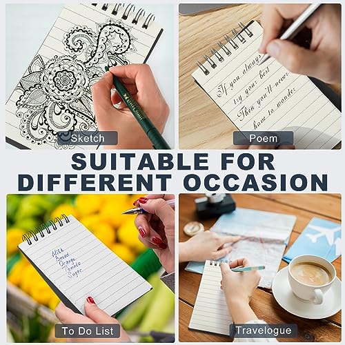 Tenceur 2 Pcs Pocket Notebook Bulk Small 3x5 Inch Spiral Notepads Mini Top Bound Spiral Notebook With Lined Pages 120 Pages Ruled Journals Memo Pads for Home Office College Work School (Black) - Thumbnail 6