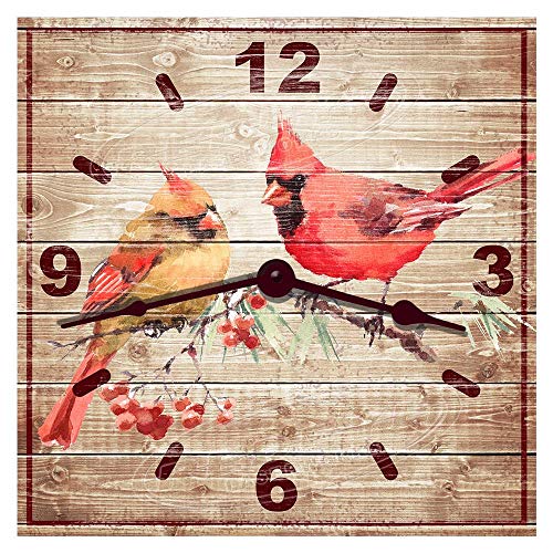 Cardinal Perch Hardboard Wall Clock