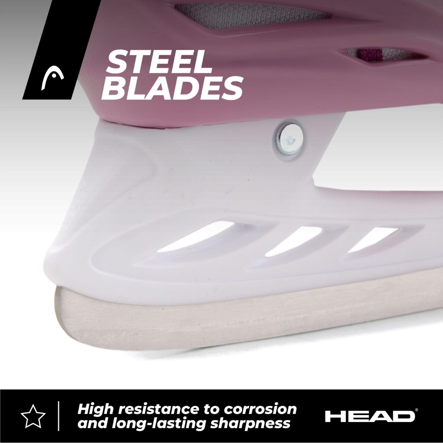 Head Icebreaker Freizeit-Schlittschuhe – für Anfänger und Fortgeschrittene, rostfreie Stahlkufen, Schnallen und Klettverschlüsse (PINK, 39)