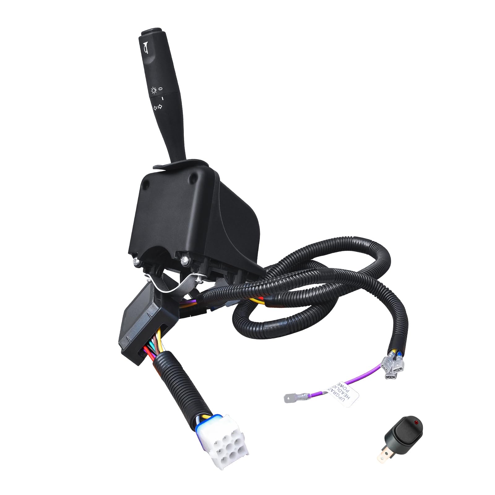 Orle Oko Universal Golf Cart Turn Signal Switch with Horn Button,9-Pin Plug Upgrade Wiring Harness，12V for Club Car EZGO Yamaha