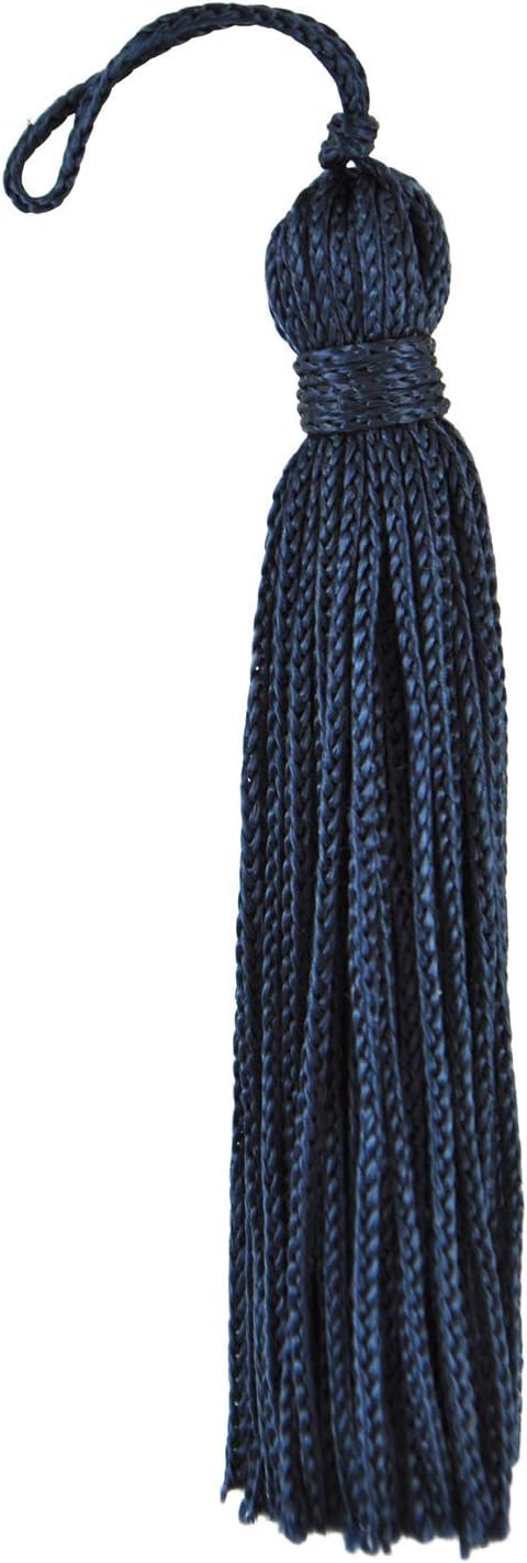 Set of 10 Navy Blue Chainette Tassel, 3 Inch Long with 1 Inch Loop, Basic Trim Collection Style# RT03 Color: Dark Navy Blue - J3