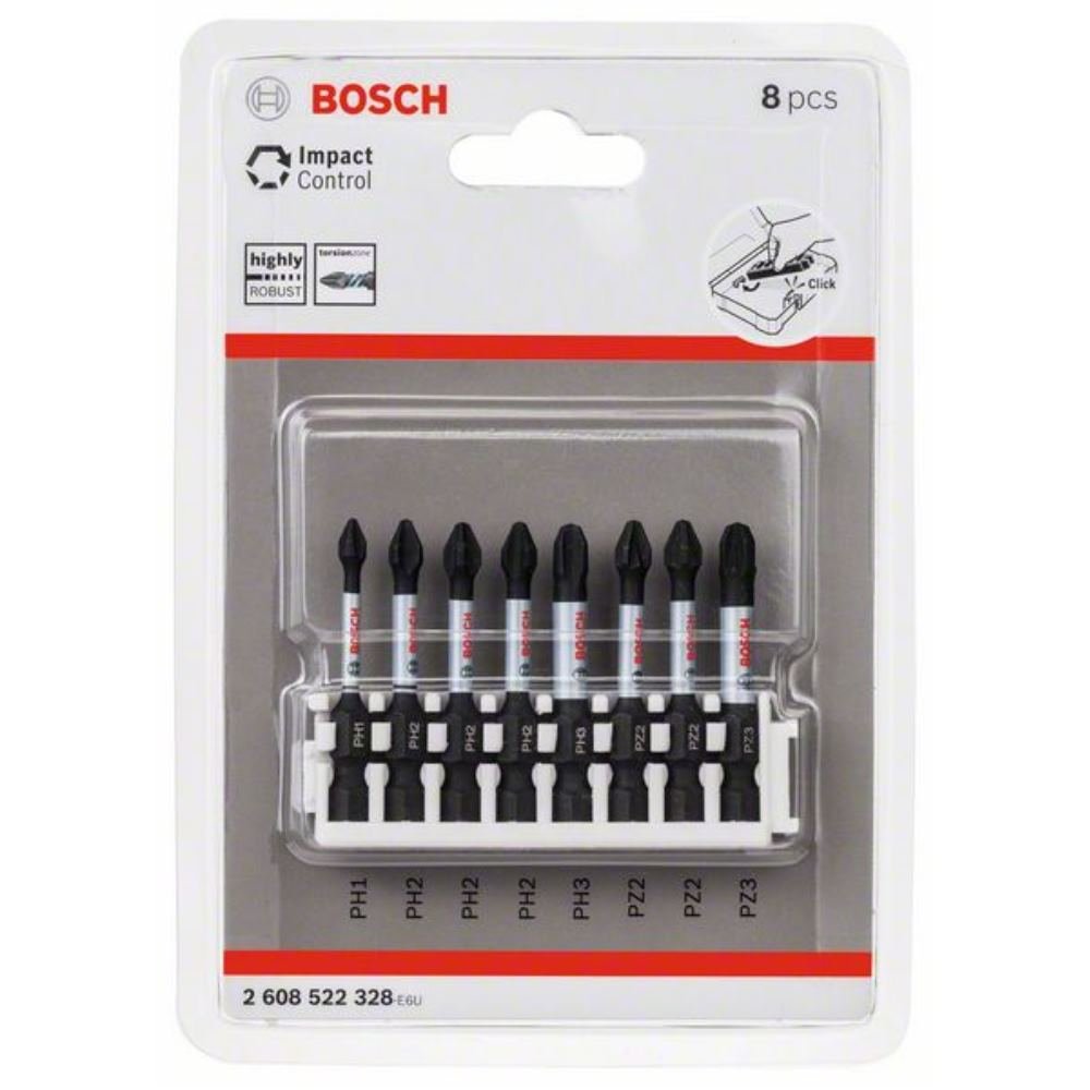 Bosch 8x PRO Impact gemischtes Set (170 x 120 mm, Professional Zubehör Schraubendreher, Schraubendreher)