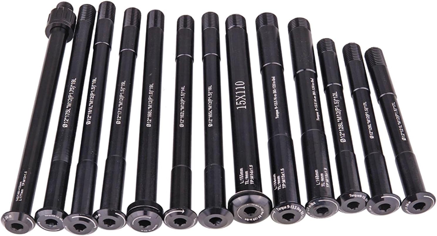 5のセット自転車 QR スルー アクスル シャフト フロント リア ハブ スキュワー 12 mm 175 mm 1.5 mm 黒
