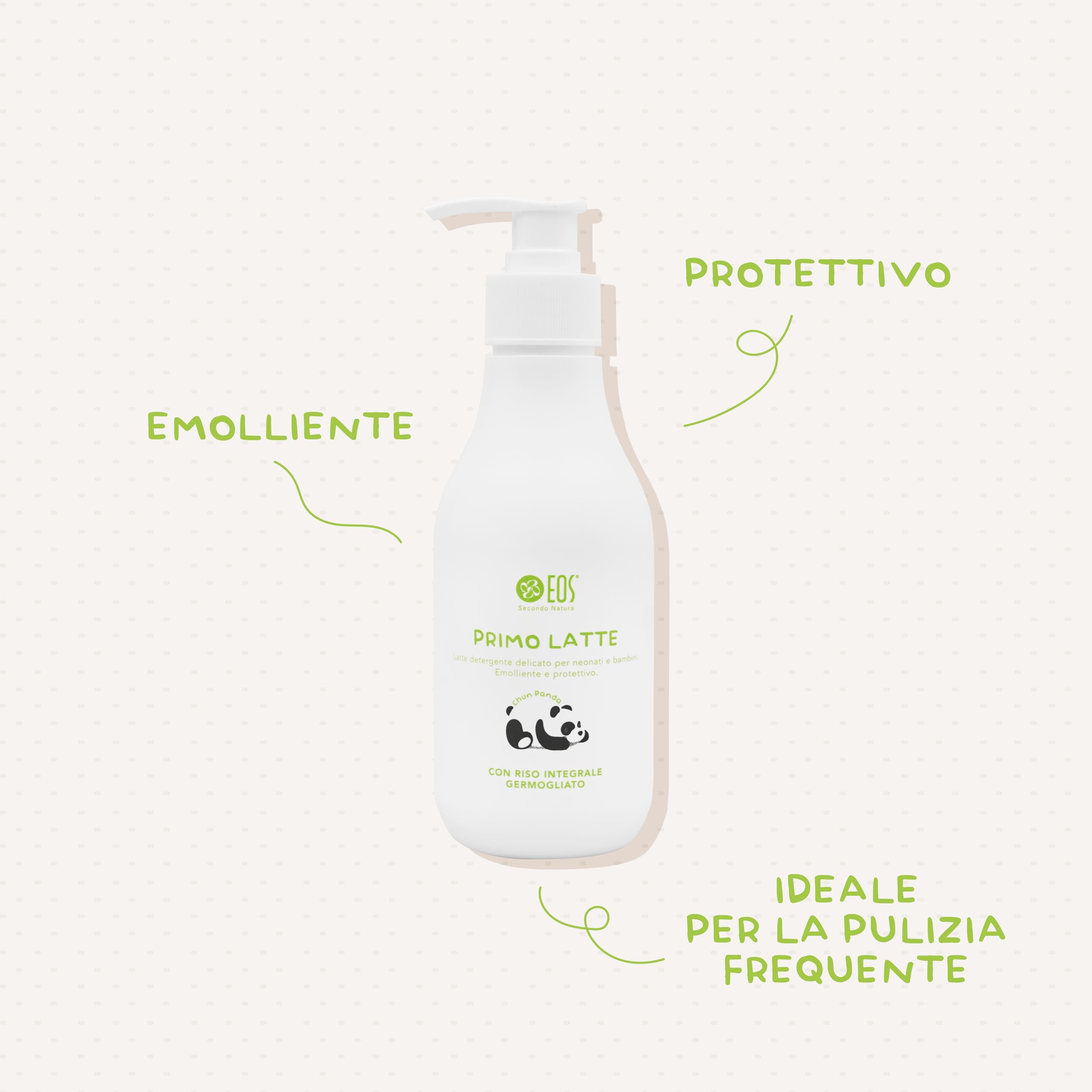 EOS NATURA Kit Pulizia Delicata Neonato e Bambino – Primo Bagnetto 400 ml + Primo Latte 200 ml – Detergenti Naturali, Idratanti, Emollienti – Il Mondo di Babu – Viso, Corpo, Intimo