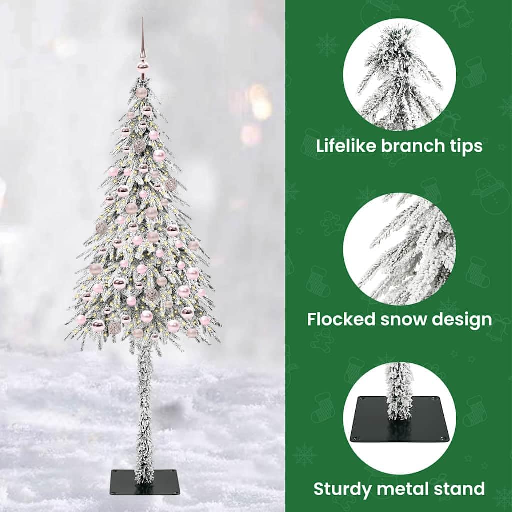 vidaXL Choinka z 300 diodami LED z podstawą Biały 210 cm PE i stal
