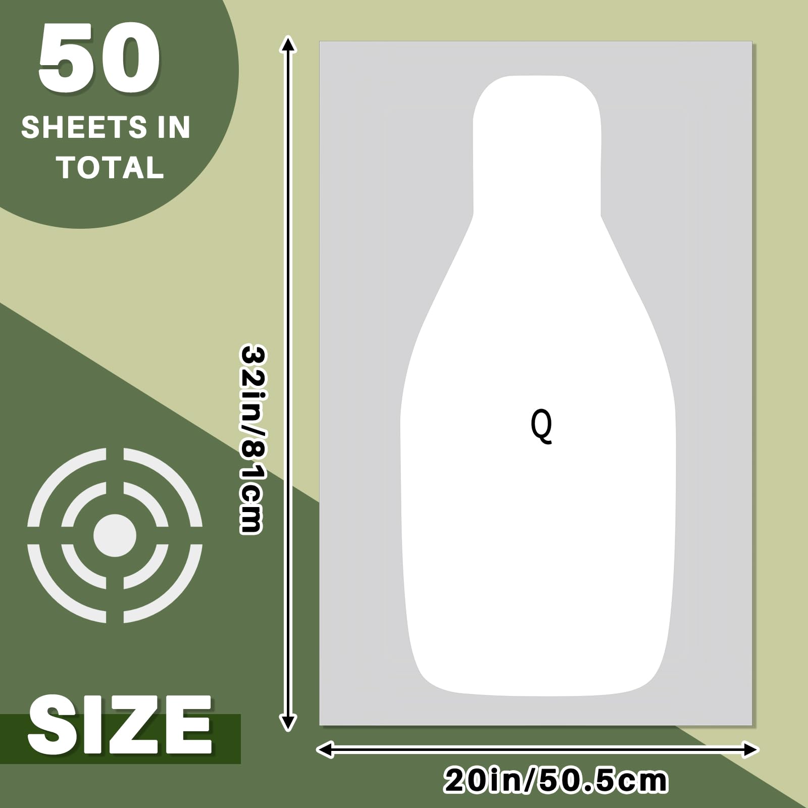 Leyndo 50 Pcs 20 x 32 Inch Paper Shooting Targets Large Paper Rifle Targets Silhouette Paper Q Target for Range Shooting Training Qualification Shooting for Gun Pistol Rifle Practice
