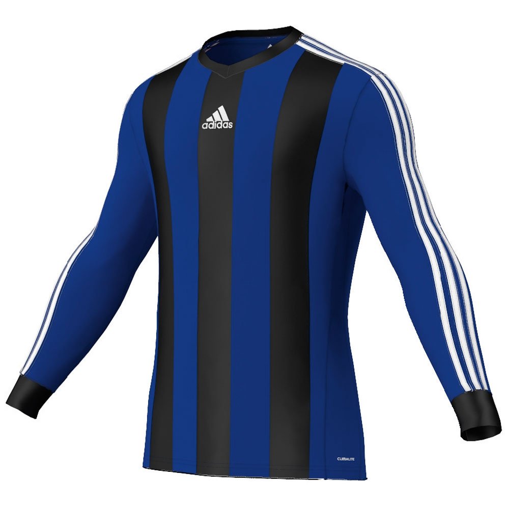 adidas Estro 13 Men's Striped Long Sleeve Shirt, Men, Z58799, Cobalt/Black, L