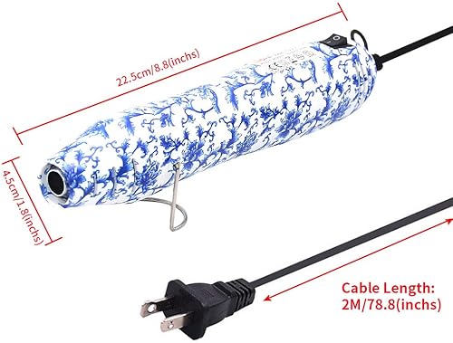 Miniatura 2 de mofa Pistola de calor de resina, cable de 6.6 pies, pistola de calor de 300 W para manualidades, secadora de pintura acrílica, boquilla de