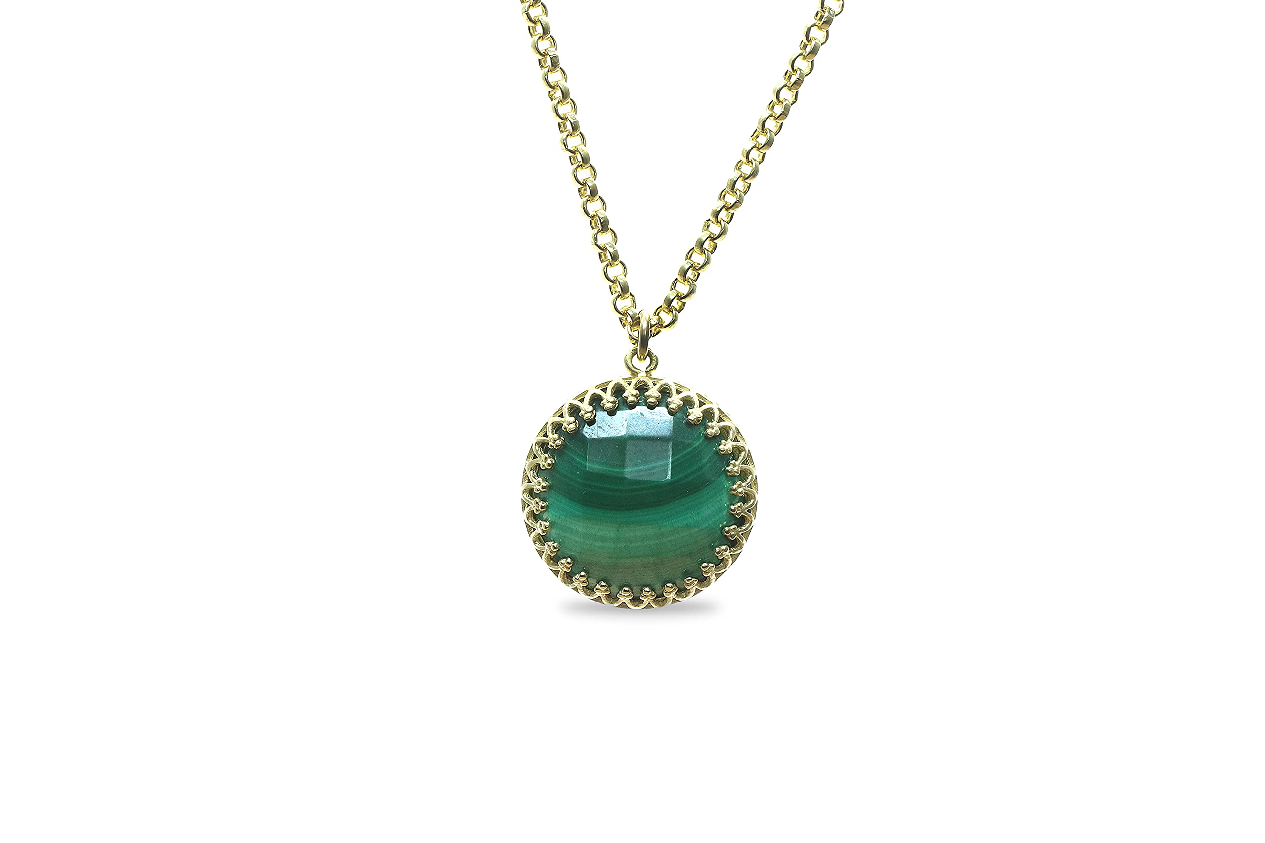 Anemone Malachit Halskette - Charmante 14k Gold Halsketten für Frauen, Heilung Halskette, Energie Halskette, Erklärung Halskette - Handwerker Schmuck Geschenk für Sie - Benutzerdefinierte Schmuck