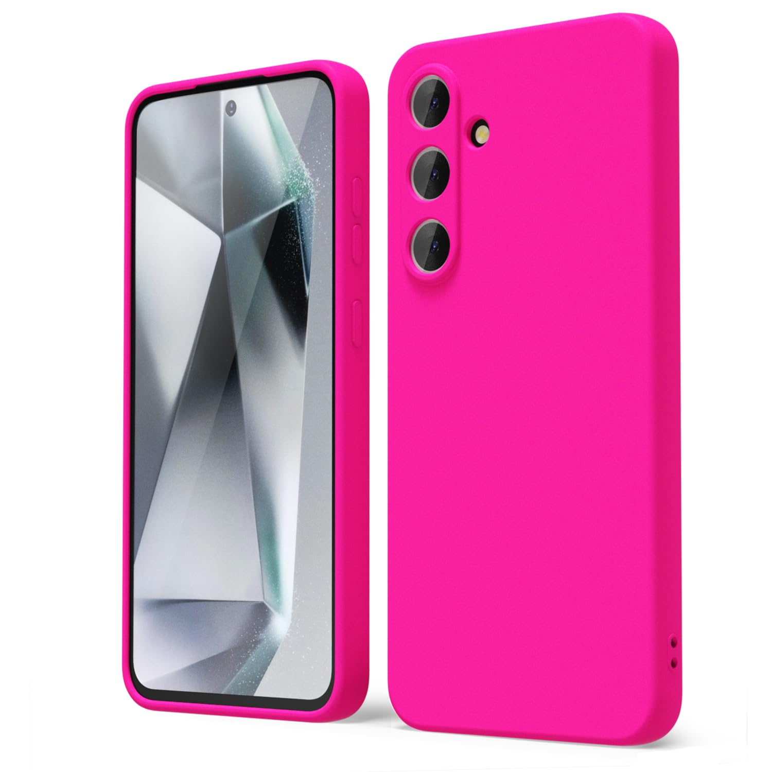 oakxco for Samsung Galaxy S24 Ultra Phone Case Liquid Silicone, Neon Bright Solid Color, Thin Slim Soft Rubber Gel Matte TPU Plain Simple Cover for Women Girl Cute, Hot Pink Fuchsia — view 56