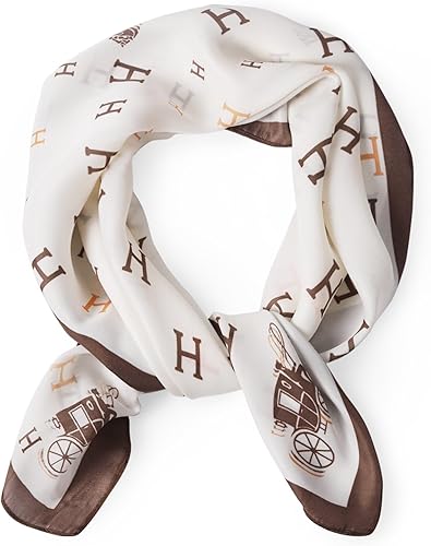 EXTREE Pañuelo de satén sedoso de moda para mujeres y niñas exquisito patrón ligero seda elegante bufandas 27.5 x 27.5 pulgadas