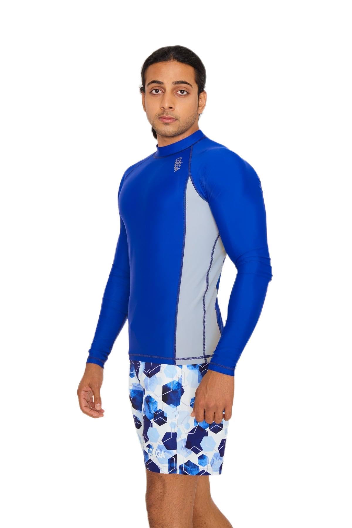 COEGA SunwearCoega Men Rashguard Long Sleeve Watercolour Hexagons