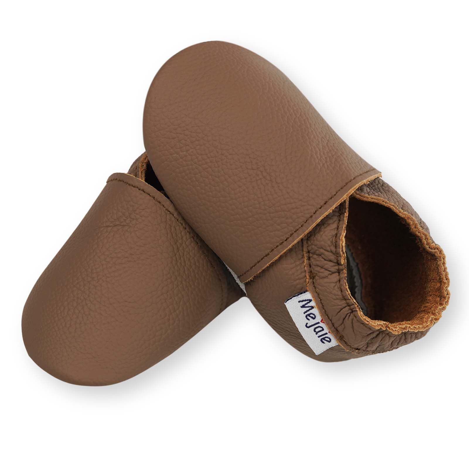 Mejale Baby Moccasin Infant Boy Girl Soft Sole Shoes Toddler Crawling Slipper Prewalker Soft Sole Shoes,12-18 Months, L Light Brown