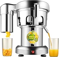 Vista 1 de Extractor de jugo comercial, máquina exprimidora eléctrica de 370 W 110 V, exprimidor de acero inoxidable para frutas y verduras, máquina