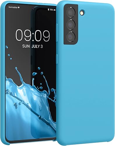 Miniatura 352 de kwmobile Funda Compatible con Samsung Galaxy S22 - Funda de teléfono de silicona TPU con acabado suave - Rojo Ruibarbo Piedra antigua,Azul