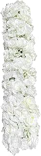 Artificial Flower Garland with Mixed Blooms, White Dahlia, Rose & Hydrangea Vine for Wedding, Party, Home & Outdoor Decor, 39.37 * 9.84in, White