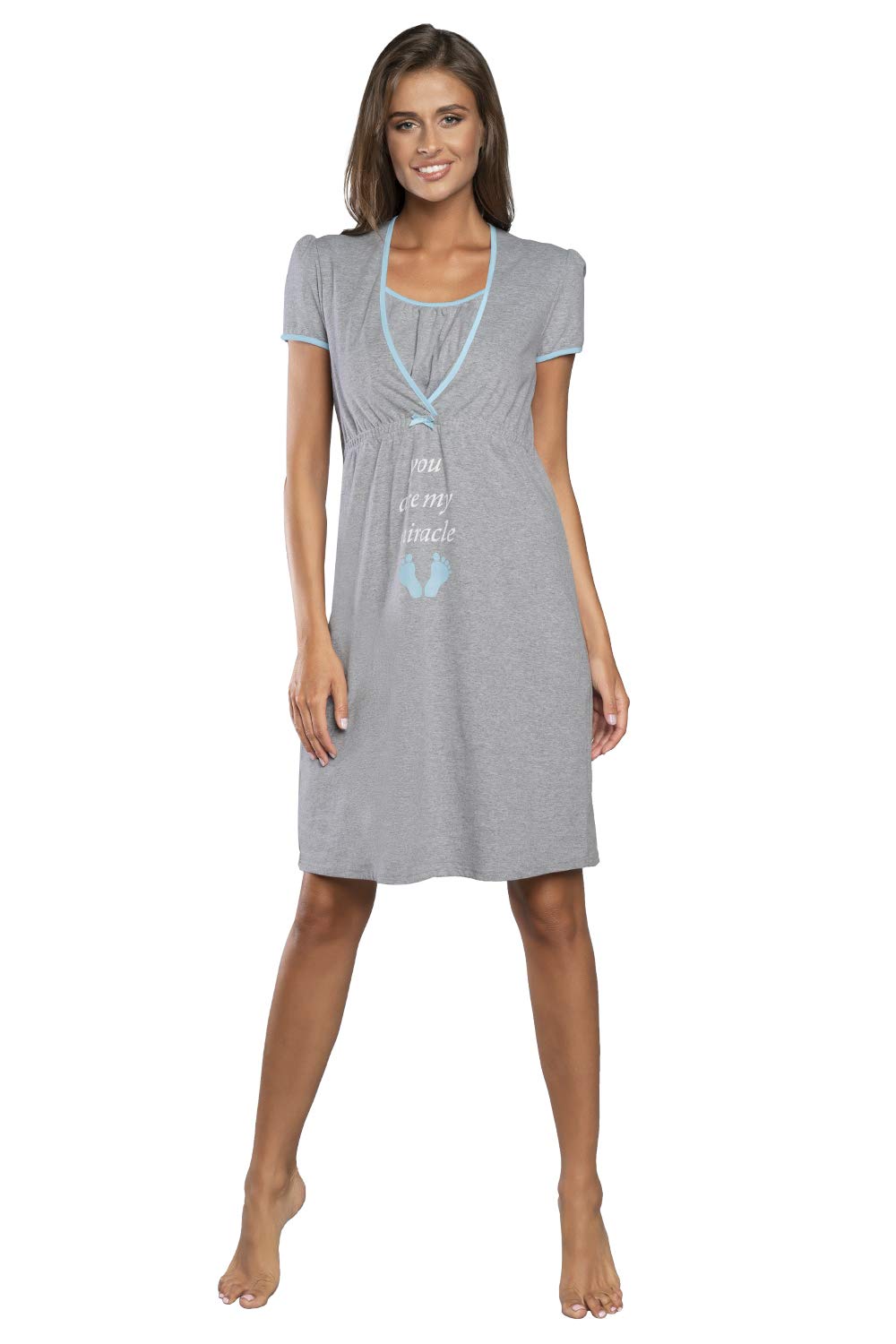 Italian Fashion Camison Lactancia Hospital | Ropa Premama Embarazada | Ropa Embarazada Mujer con Cierre | Camison Hospitalario Mujer | Bata Maternidad Hospital S-XXL - 3
