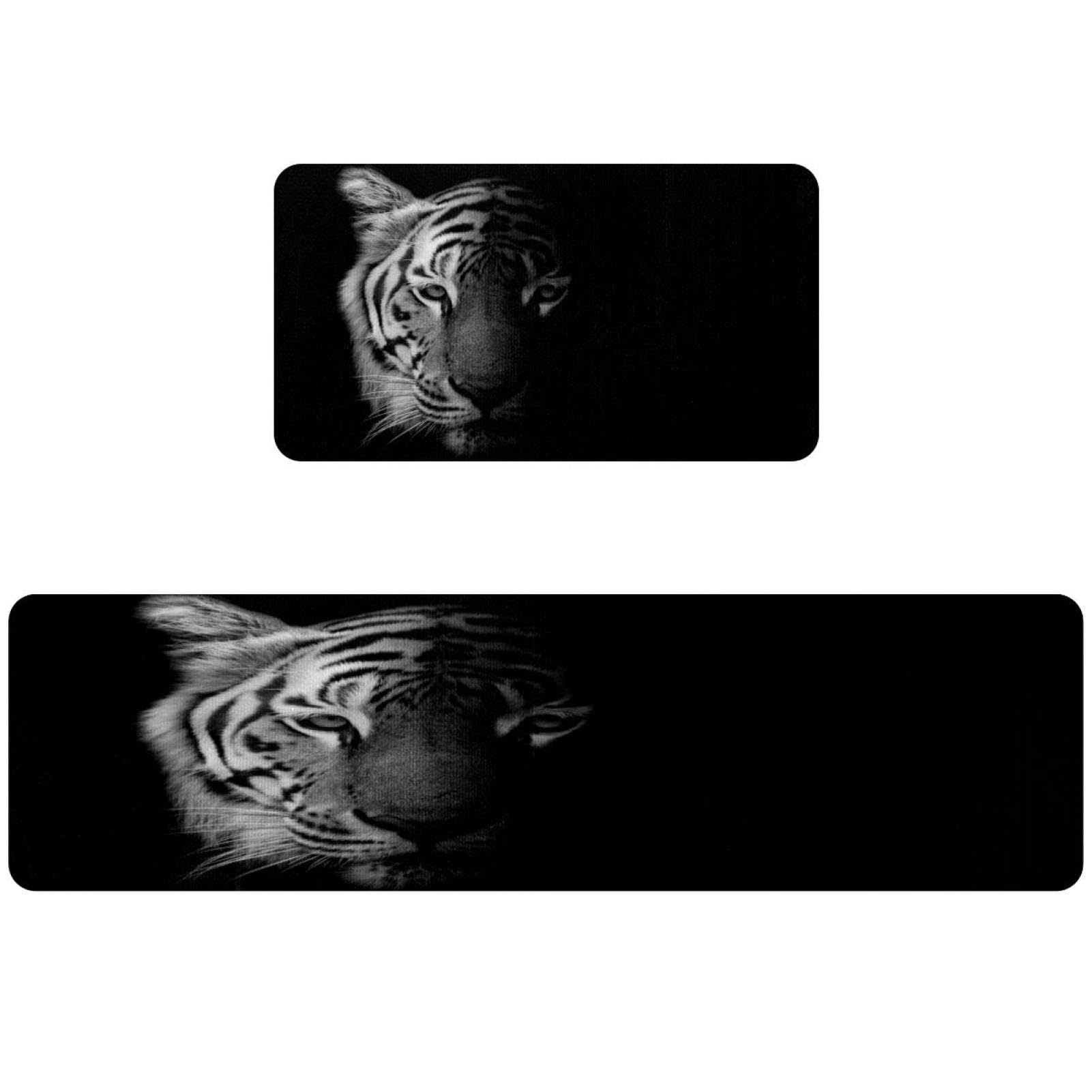 Alfombrillas de cocina para evitar resbalones con diseño de tigre absorbente