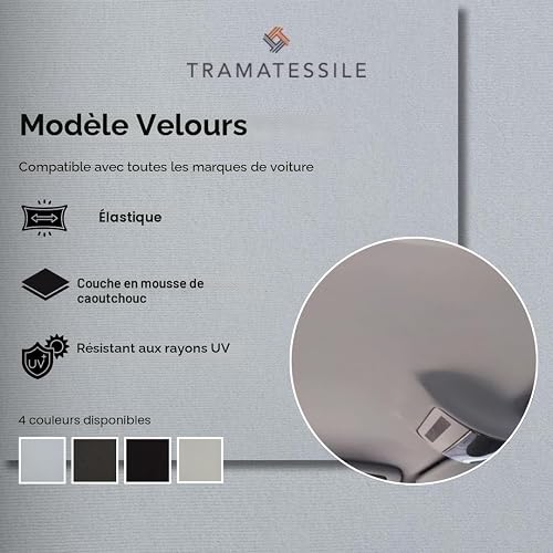 TRAMATESSILE Tessuto Cielo Auto compatibile con Audi/VW Mercedes BMW (2,50x1,50mt+1 Colla Barattolo, Grigio Chiaro) - 2