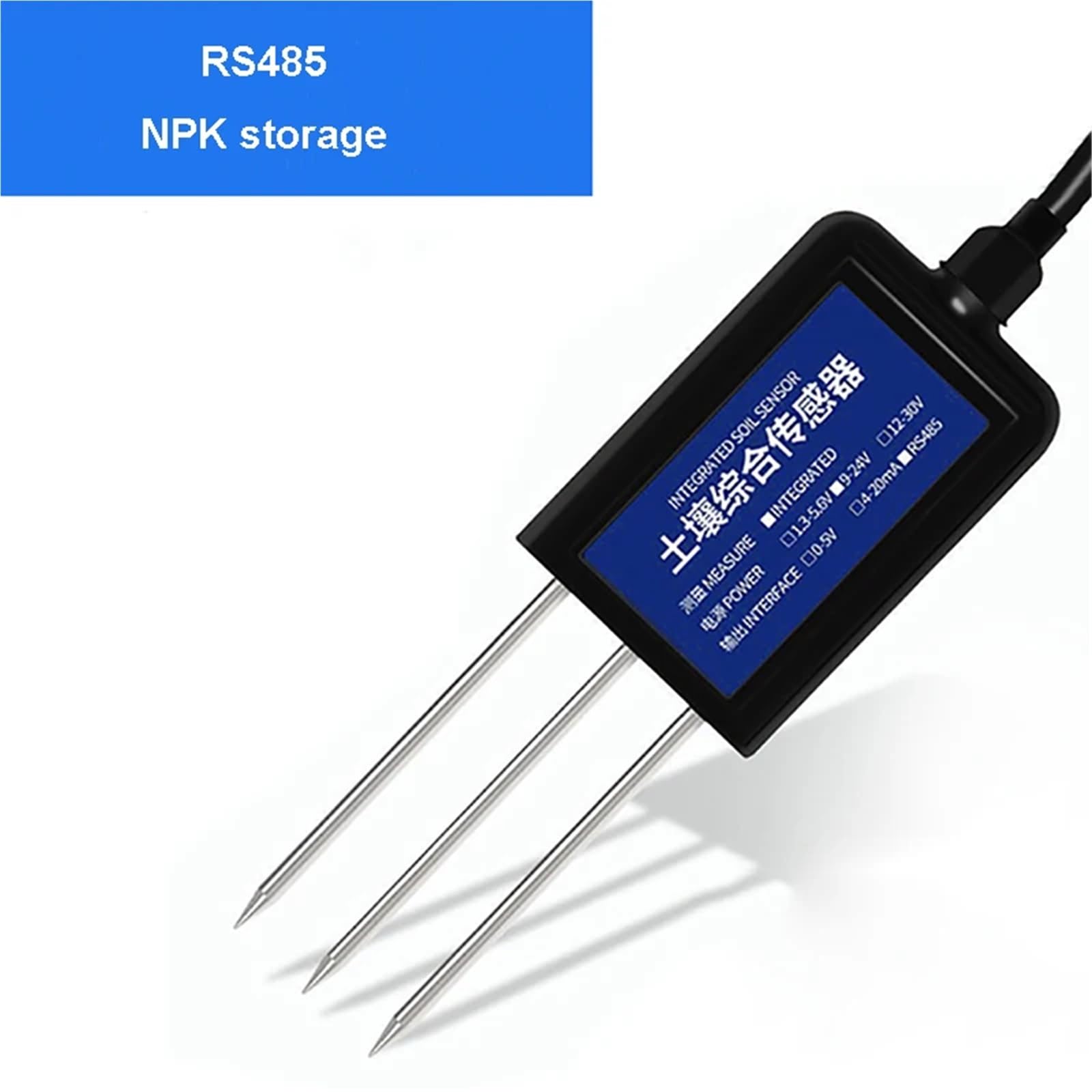 Sensore di temperatura, umidità, umidità, tasso di elettrolisi, EC, Ph, azoto, fosforo, potassio, NPK, trasmettitore, uscita RS485(NPK storage)