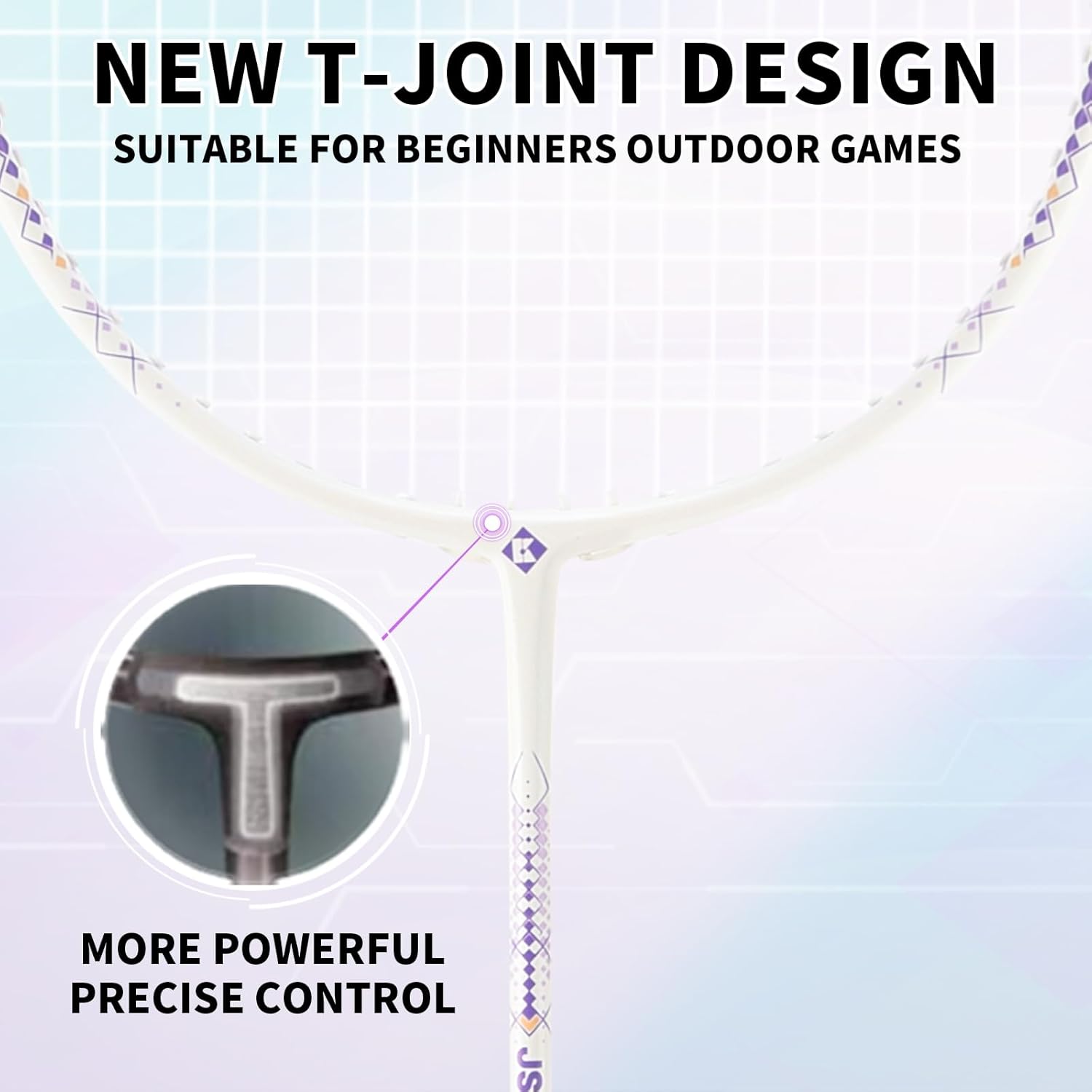 Badminton Set with 2 Carbon Shaft Badminton Rackets, 1 Grip Cover, 1 Carry Bag - Badminton Racket Set of 2 for Backyards, Badminton 2 Racquets for Beginners Adults Outdoor Games Exercise