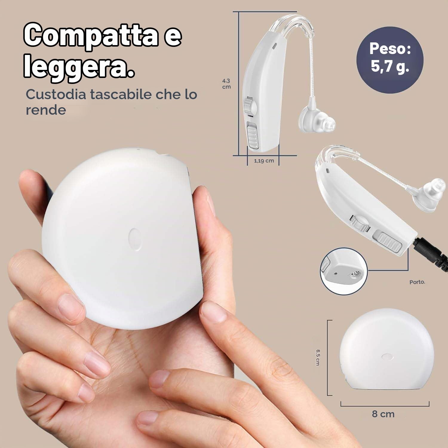 Digitale - (coppia di 2) Miglioramento personale digitale ricaricabile con durata tutto il giorno, bianco