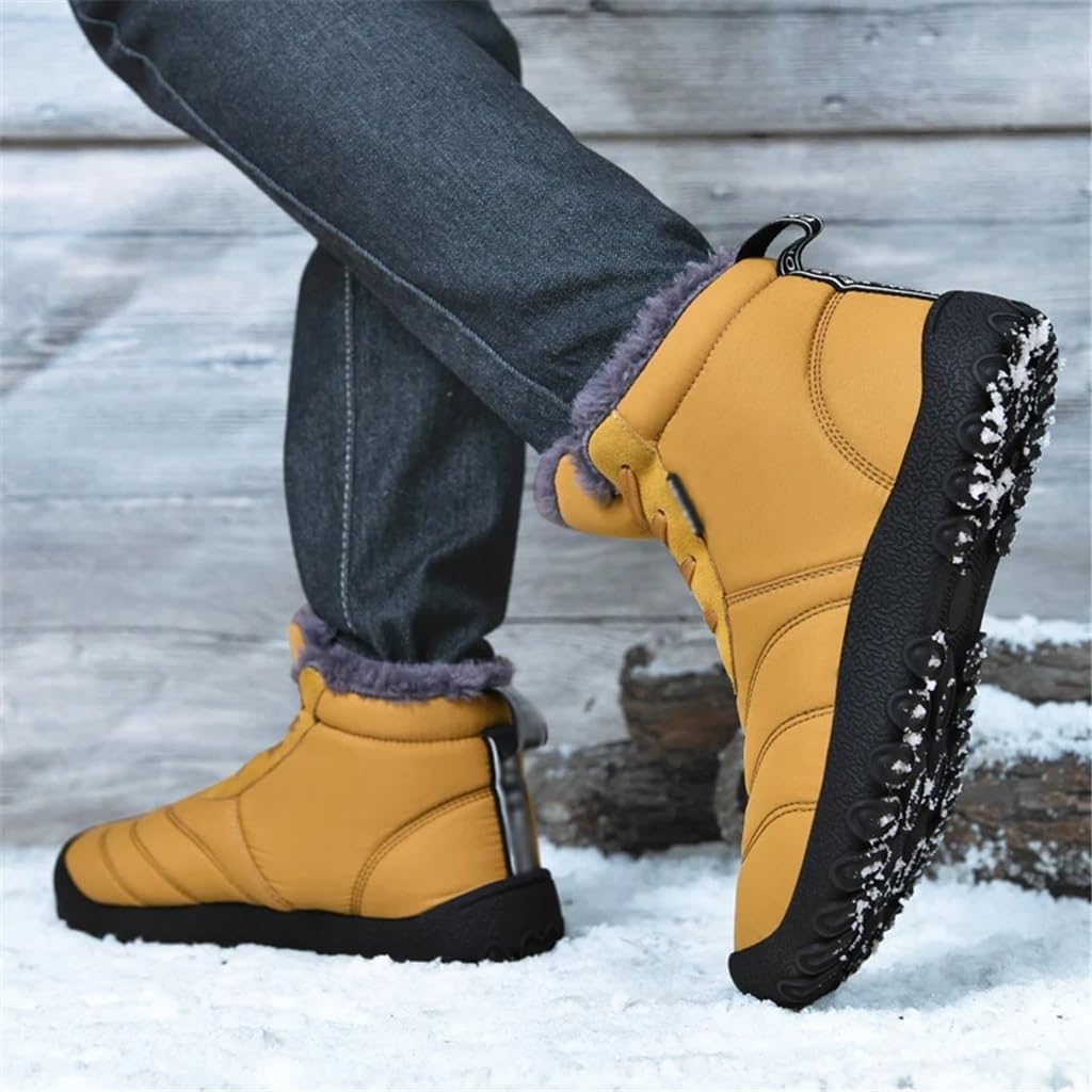 Winter Waterproof Men's Snow Casual Shoes Plush Outdoor Men's Sneakers Warm Men Shoes Male Snow Boots(44 Code)
