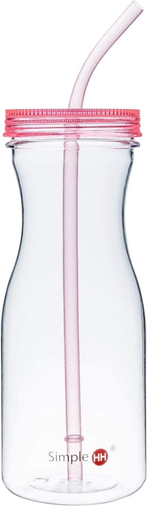 Tritan BPA-Free Water Bottle with Straw 33oz Dishwasher-Safe Drinking Tumbler | Extra Wide Mouth w/Easy Twist Lid