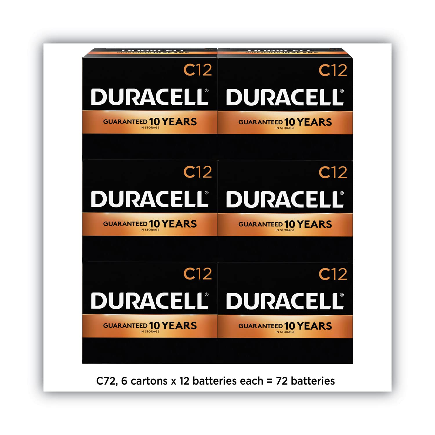 Duracell MN1400 CopperTop Alkaline Batteries, C, 72/CT