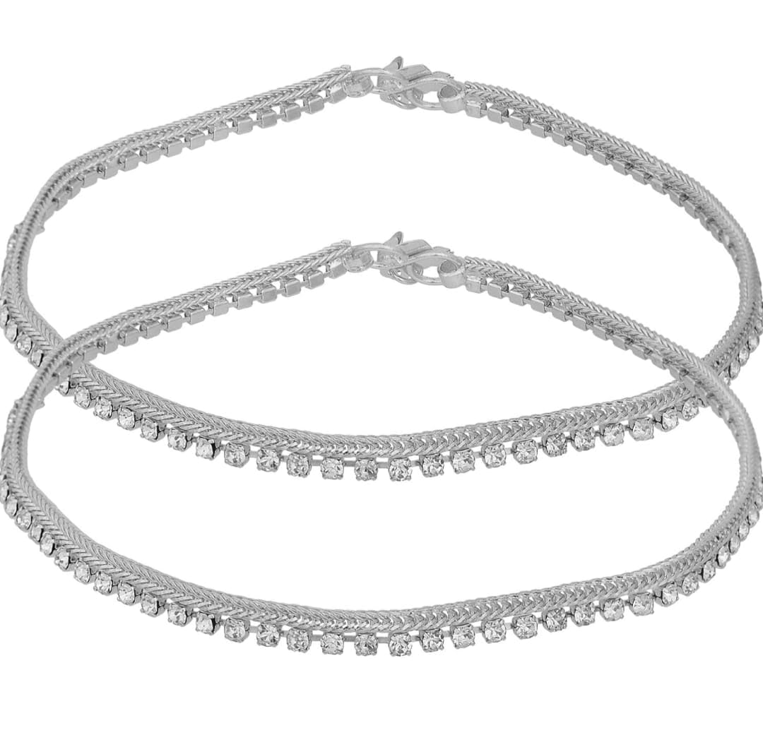 Victor Vally Silver Pleated Light Weight Flat Pajeb, Payal, Jewellery Anklet For Woman Traditional Latest Fashion For Woman & Girl (Pack of 1) (Silver) (B0D7SWTXRG) Amazon Price History, Amazon Price Tracker