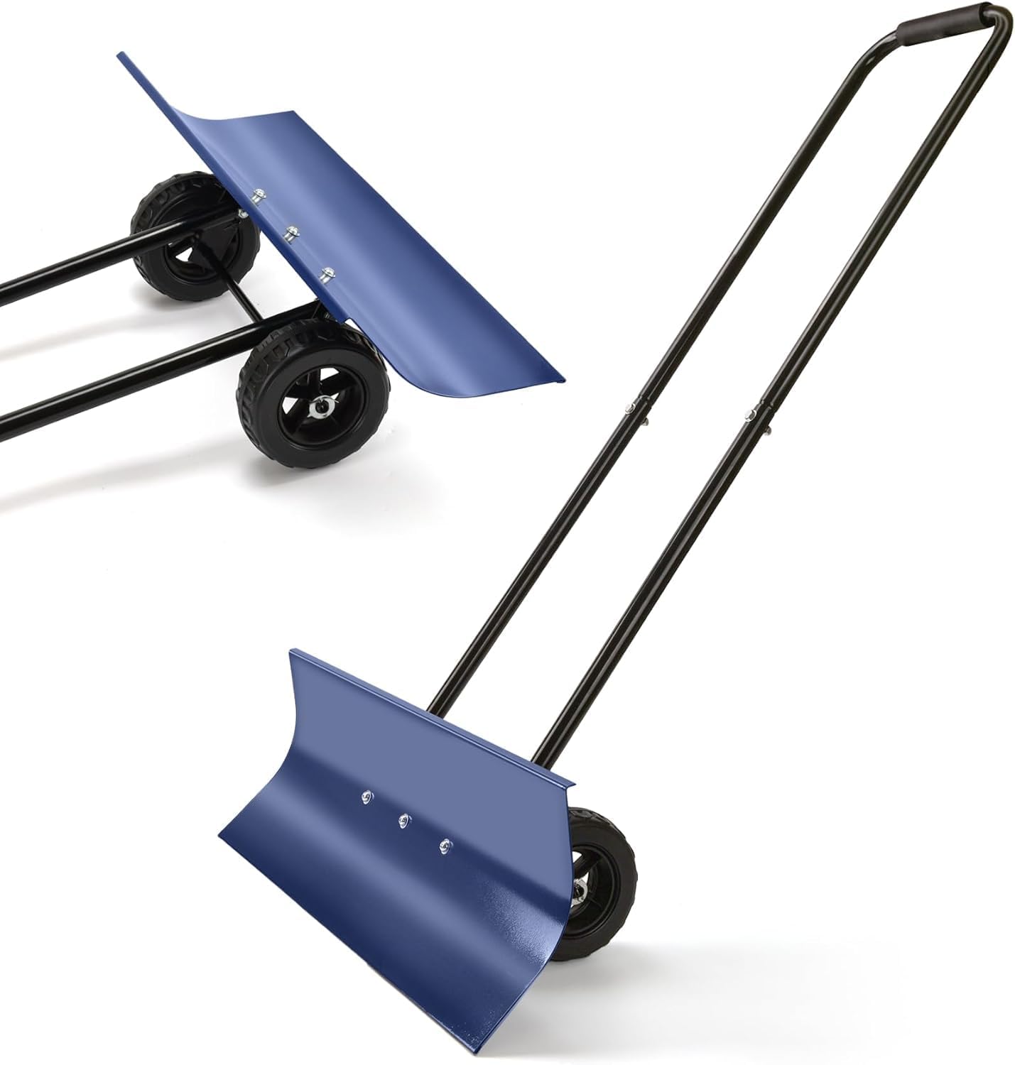 ELEFOCUS 30-Inch Wide Snow Shovel with Wheels,Snow Shovel Pusher and Barn Shovel and an Adjustable Handle