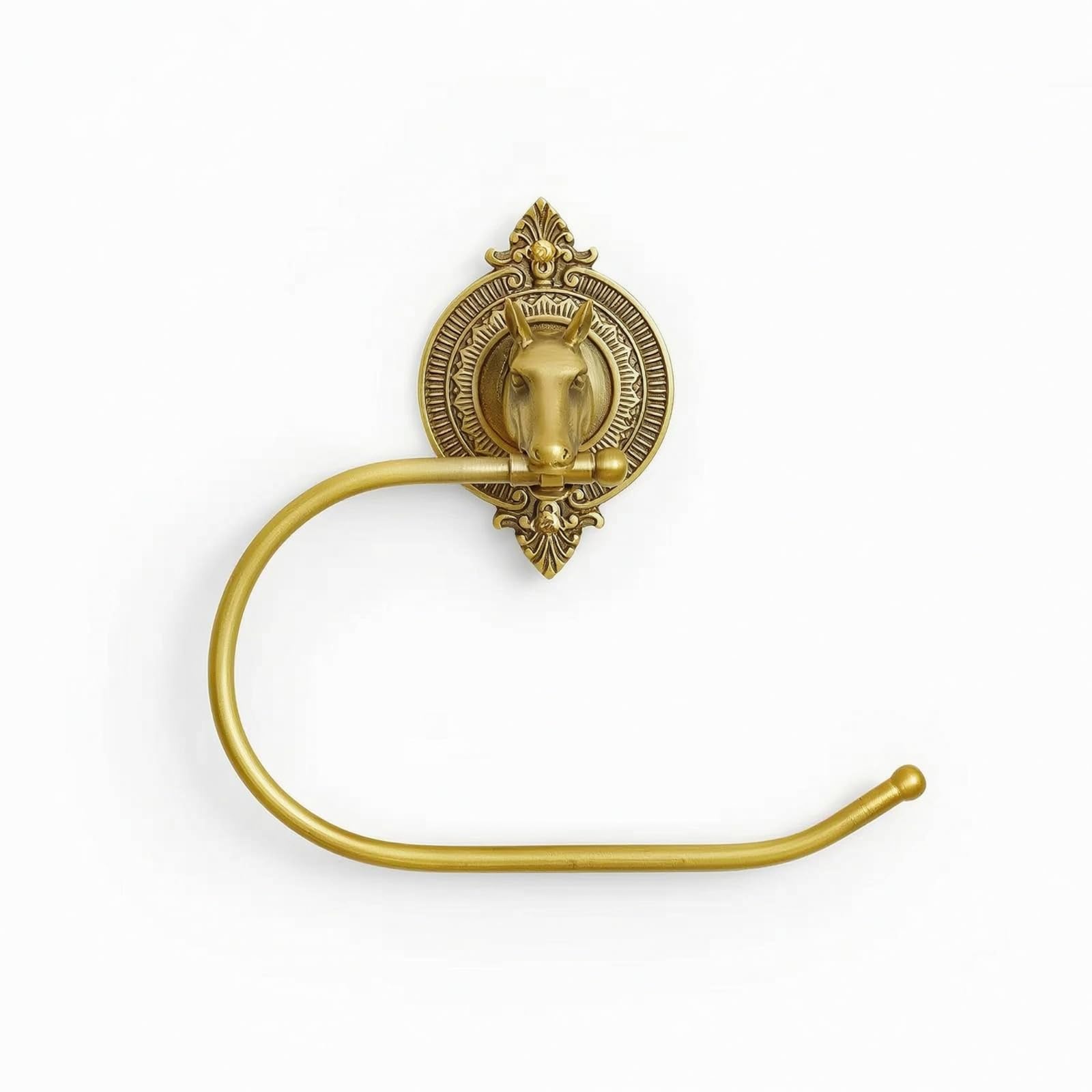 Portasalviette Anello Decorativo Portasciugamani Supporto Asciugamani Portasalviette da Parete in Ottone Finitura Anello Circolare Aperto Stile Classico Europeo Adatto per Bagno Toilette Lavandino