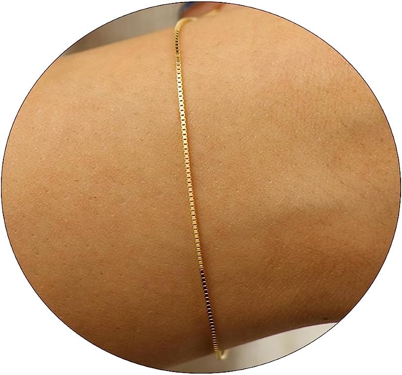 18K Gold Plated Pearl Beaded Cross Bracelets for Women Adjustable Stainless Steel Dainty Thin Gold Box Cuban Twisted Link Chain Bracelet Bridesmaid Jewelry Christmas Gifts